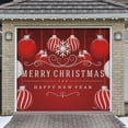 thumbnail image 1 of 7' x 8' Timeless Red and White Ornaments Christmas Single Garage Door Banner - Elegant Holiday Décor, 1 of 5
