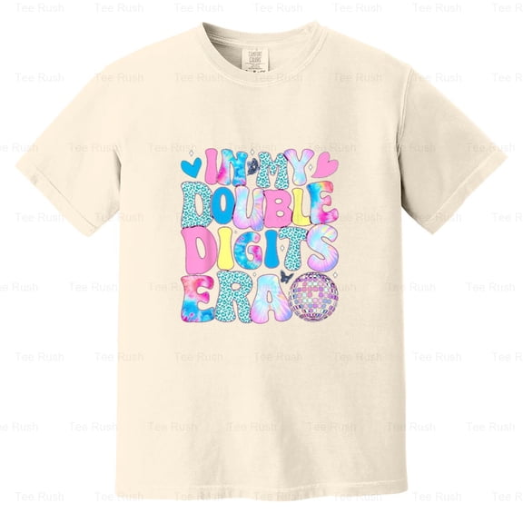 My Double Digits Era Funny Retro 10 Year Old Birthday Turning Ten Gift, Comfort Color T-Shirt Unisex, up to 4XL