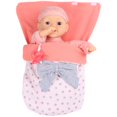 thumbnail image 1 of Dream Collection: My Dream Baby - 13" Bunting Baby Doll - Peachy Pink-Gray Outfit, Soft Sleeping Bag, Toy Pacifier, Hard Body, Nap Time Play, Kids 2+, 1 of 10