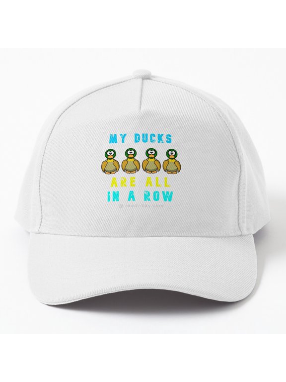 My Ducks Are All in a Row Baseball Cap, Poultry Farm Wordplay Graphic Design, Classic Everyday Hat