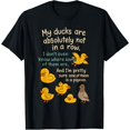 thumbnail image 1 of My Ducks Are Definitely Not On The Same Line. Pigeon Fun T-Shirt, Patterned T-Shirt For Women, T-Shirt, Fun T-Shirt, 1 of 10
