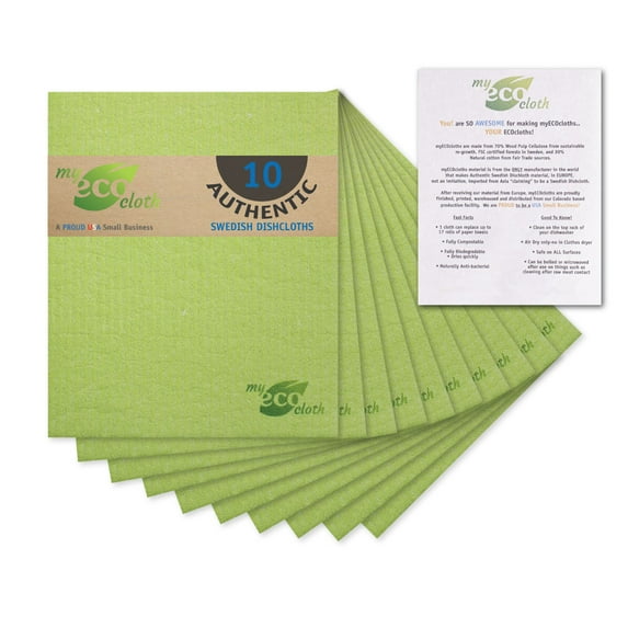 My Eco Swedish Dishcloth 10 pack - Green