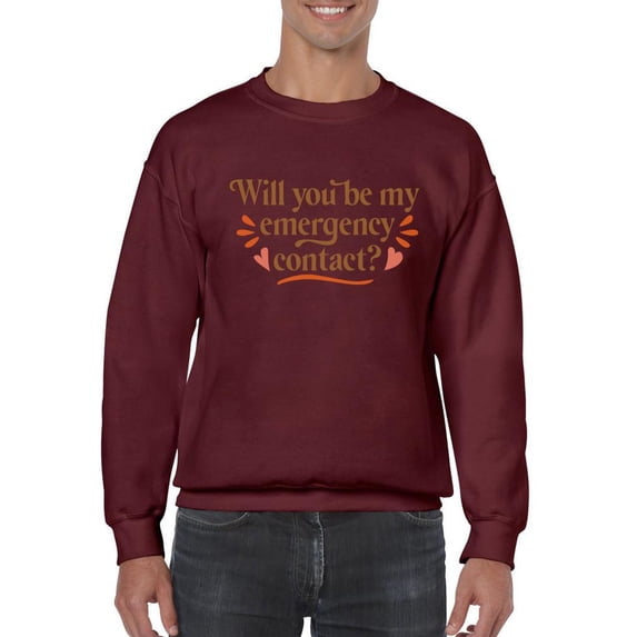 My Emergency Contact Sweatshirt Men -Smartprints Designs, Male 3X-Large