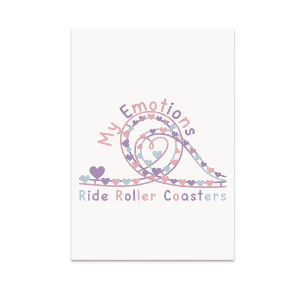 My Emotions Ride Roller Coasters - Grief Support Decor - 13x19 Poster Print