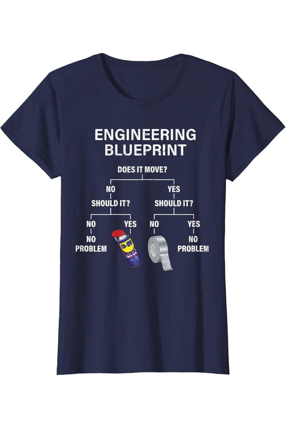My Engineering Blueprint - Engineer Design Ladies' Crewneck T-Shirt All Size S-5XL