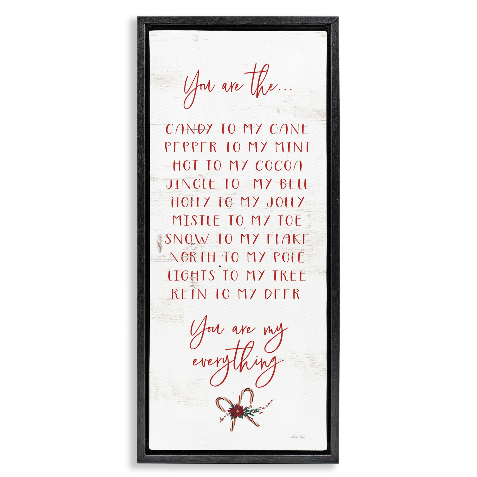 My Everything Holiday Romance Black Framed Floater Canvas Wall Art, design by Cindy Jacobs