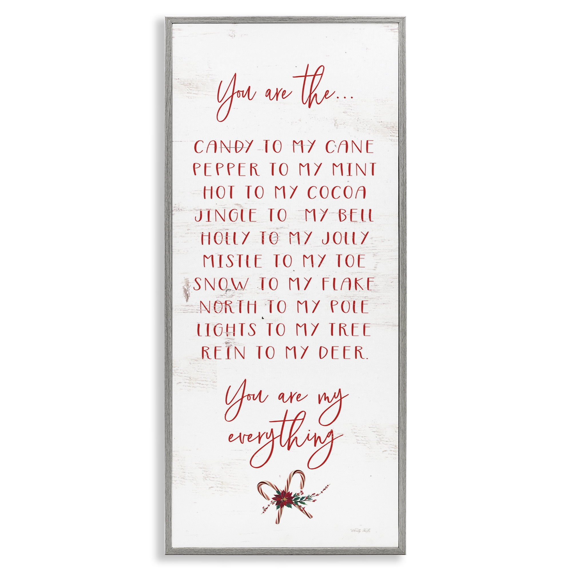 My Everything Holiday Romance Gray Framed Giclee Art, design by Cindy Jacobs