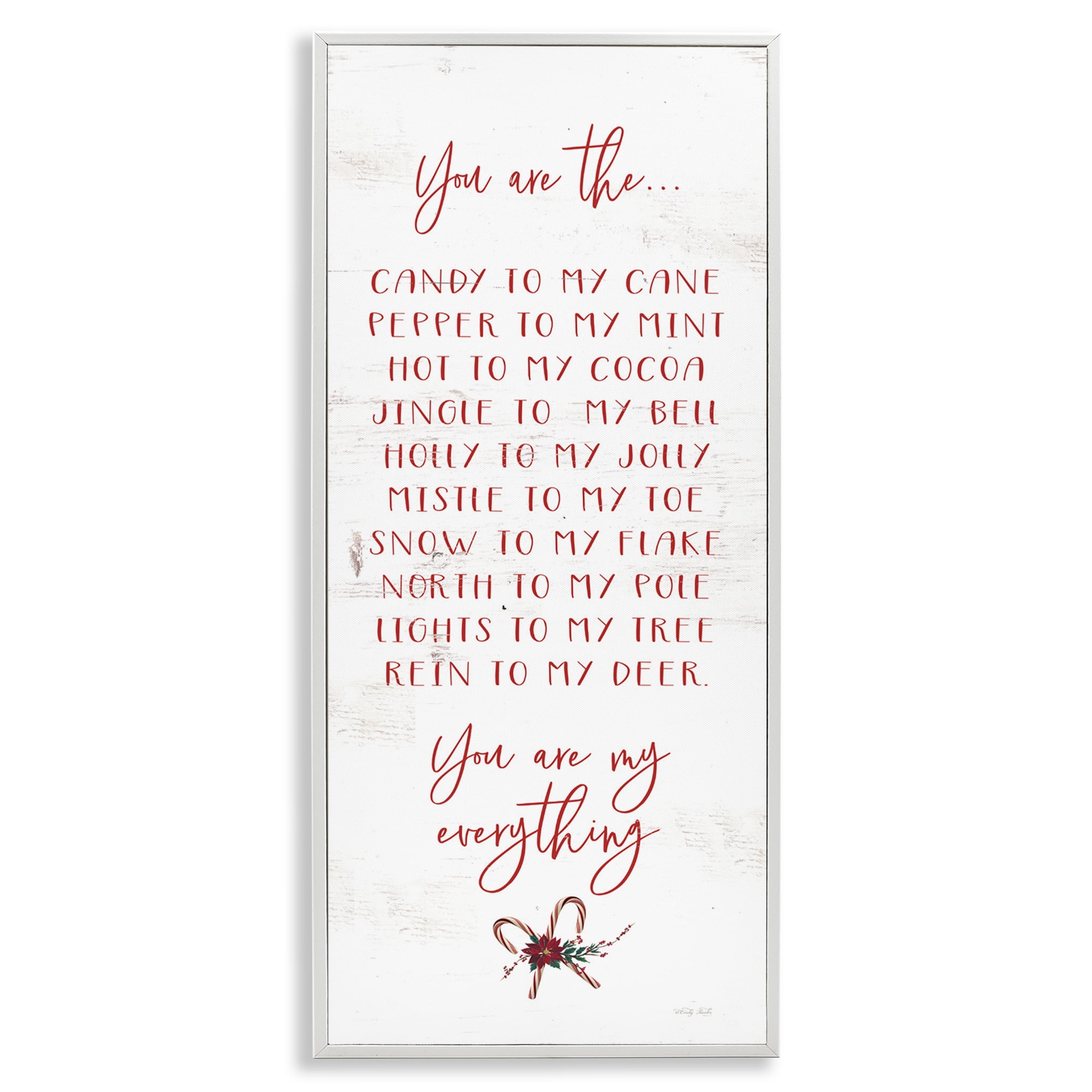 My Everything Holiday Romance White Framed Giclee Art, design by Cindy Jacobs