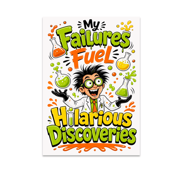 My Failures Fuel Hilarious Discoveries - Science Enthusiast - 13x19 Poster Print