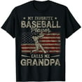 thumbnail image 1 of My Favorite Baseball Player Calls Me Grandpa Father's Day T-Shirt, 1 of 4