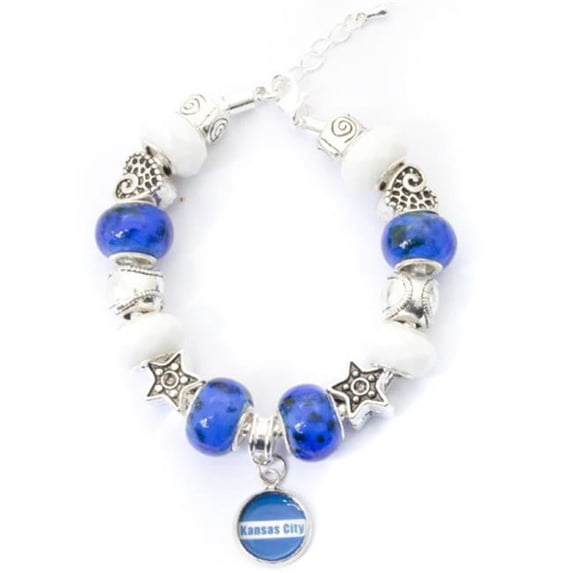 My Favorite Beads 143192PMM152 Kansas City Bracelet with Dangling Pendant