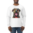 thumbnail image 1 of My Favorite Breed is The One In Need | Colorful Labrador Dog | Dean Russo Art Animal Lover Mens Long Sleeve Shirt, White, L, 1 of 5