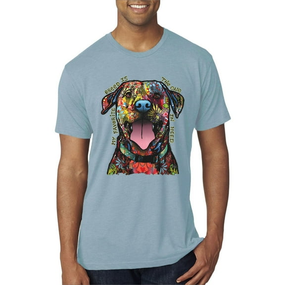 My Favorite Breed is The One In Need | Colorful Labrador Dog | Dean Russo Art Animal Lover Mens Premium Tri Blend T-Shirt, Denim, 2XL