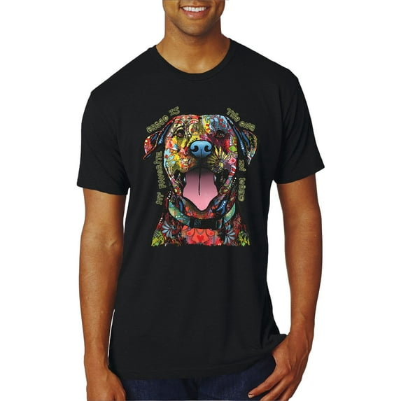 My Favorite Breed is The One In Need | Colorful Labrador Dog | Dean Russo Art Animal Lover Mens Premium Tri Blend T-Shirt, True Black, L
