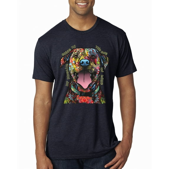 My Favorite Breed is The One In Need | Colorful Labrador Dog | Dean Russo Art Animal Lover Mens Premium Tri Blend T-Shirt, Vintage Navy, S