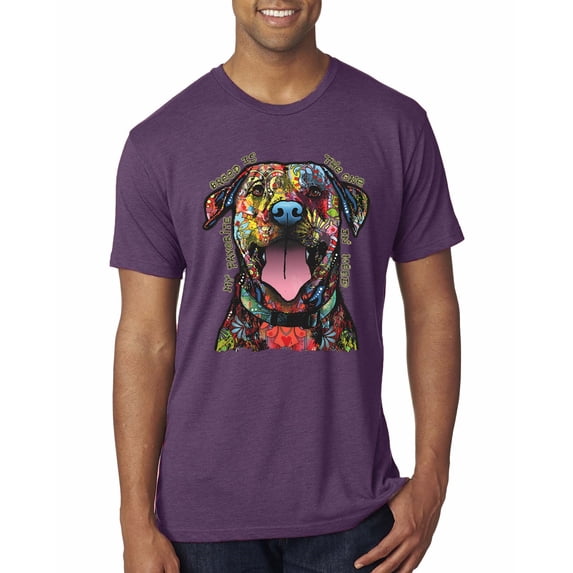 My Favorite Breed is The One In Need | Colorful Labrador Dog | Dean Russo Art Animal Lover Mens Premium Tri Blend T-Shirt, Vintage Purple, L