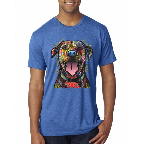 My Favorite Breed is The One In Need | Colorful Labrador Dog | Dean Russo Art Animal Lover Mens Premium Tri Blend T-Shirt, Vintage Royal, S