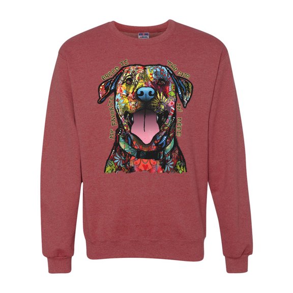 My Favorite Breed is The One In Need | Colorful Labrador Dog | Dean Russo Art Animal Lover Unisex Crewneck Sweatshirt, Vintage Heather Red, L