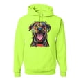 thumbnail image 1 of My Favorite Breed is The One In Need | Colorful Labrador Dog | Dean Russo Art Animal Lover Unisex Hoodie Sweatshirt, Safety Green, 2XL, 1 of 5