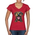 thumbnail image 1 of My Favorite Breed is The One In Need | Colorful Labrador Dog | Dean Russo Art Animal Lover Women's Standard V-Neck Tee, Red, XL, 1 of 5