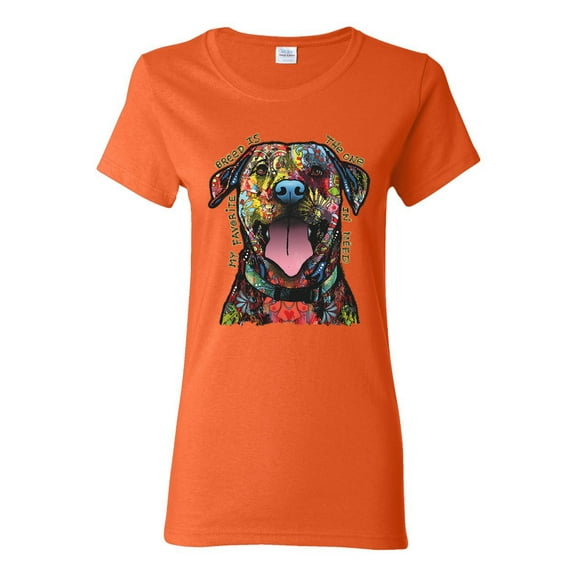 My Favorite Breed is The One In Need | Colorful Labrador Dog | Dean Russo Art Animal Lover Womens T-Shirt, Orange, XL