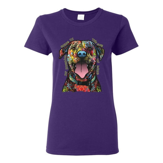 My Favorite Breed is The One In Need | Colorful Labrador Dog | Dean Russo Art Animal Lover Womens T-Shirt, Purple, XL