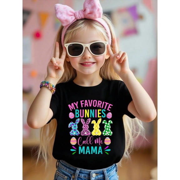 My Favorite Bunnies Call Me MaMa Shirt Cute Easter Day Kids T-Shirt Graphic T-shirts for boys and girls