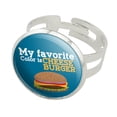 thumbnail image 1 of My Favorite Color is Cheeseburger Silver Plated Adjustable Novelty Ring, 1 of 3