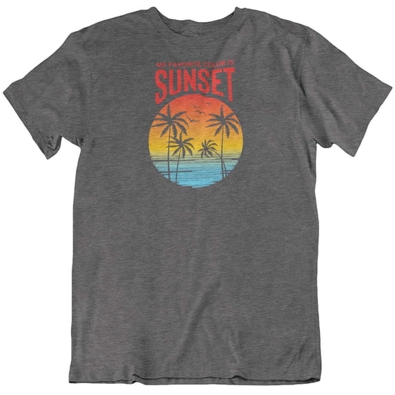 My Favorite Color is Sunset. T-Shirt Gift for Beach Lovers, Surfers, Men & Women Charcoal Grey