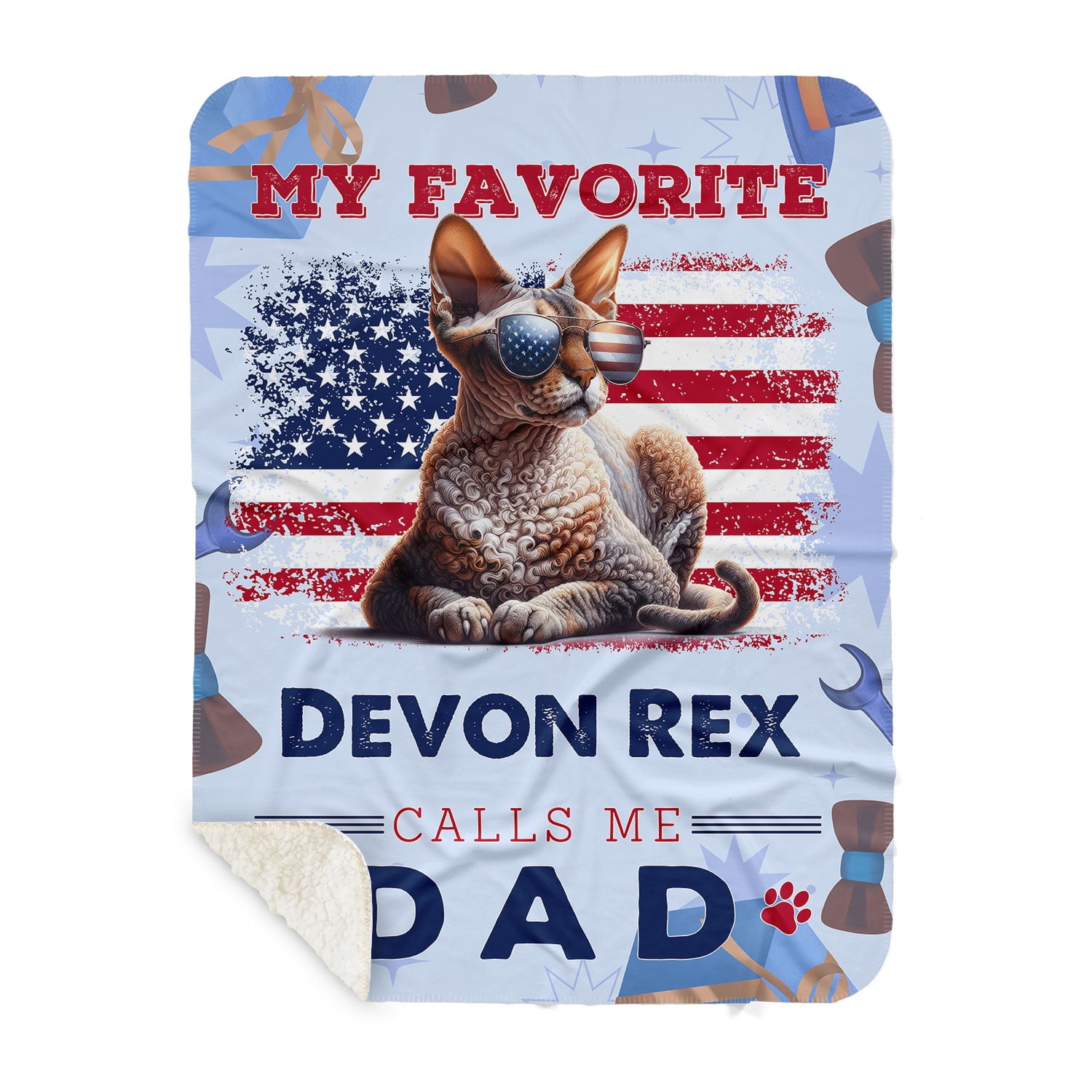 My Favorite Devon Rex Calls Me Dad. Happy Father's Day Cozy Sherpa ...