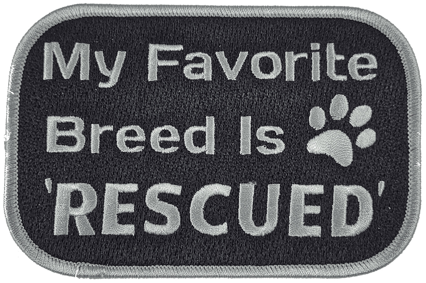 250 'Who Rescued Who?' Black Paw Print Stickers On A Roll - 2 Inch Round Animal Lover Decals