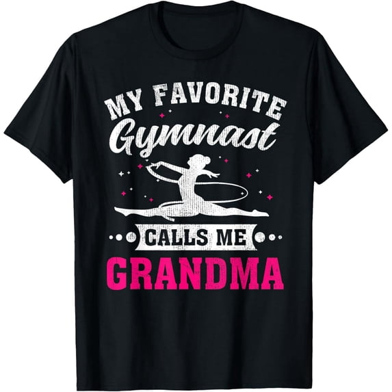 My Favorite Gymnast Calls Me Grandma Women Short Sleeve Cotton Graphic T-Shirt