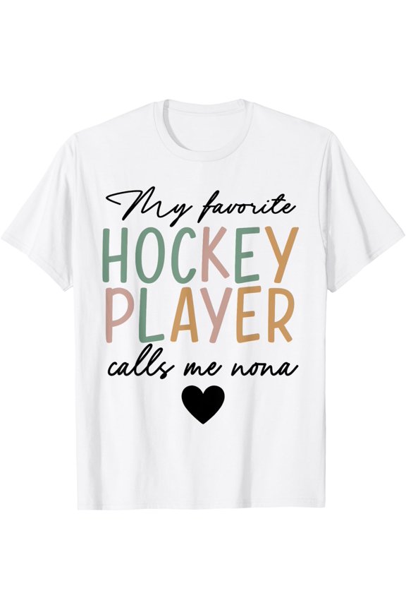 My Favorite Hockey Player Calls Me Nona Vintage T-Shirt All Size S-5XL