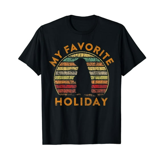 My Favorite Holiday Ground Hog Gift Groundhog Day Woodchuck Vintage Men Women T-Shirt