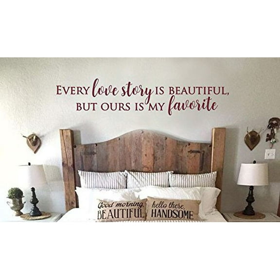 My Favorite Love Story Vinyl Lettering Decals Wall Sticker Quotes 47x10-Inch Burgundy