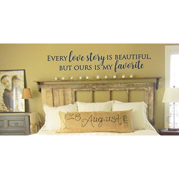 My Favorite Love Story Vinyl Lettering Decals Wall Sticker Quotes 47x10-Inch Deep Blue