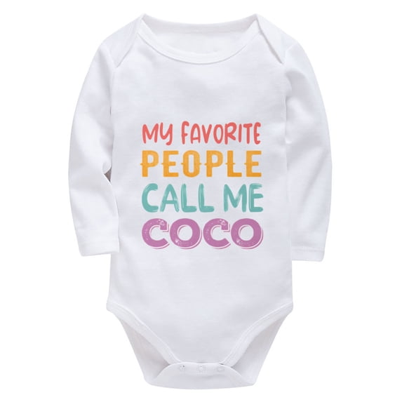 My Favorite People Call Me Coco Take Home Outfit for Baby Boy Long Sleeve Boy Rompers White 0-3 Months Baby Boy Suit