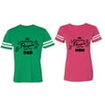 thumbnail image 1 of My Favorite People Call Me Dad Mom Matching Couple Cotton Jerseys (Men Green / Women Pink) (Men XL / Women S), 1 of 3