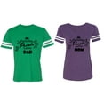 thumbnail image 1 of My Favorite People Call Me Dad Mom Matching Couple Cotton Jerseys (Men Green / Women Purple) (Men XL / Women S), 1 of 3