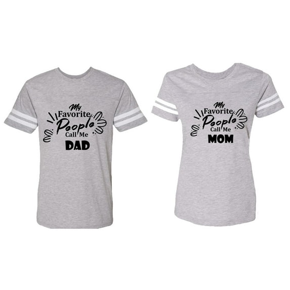 My Favorite People Call Me Dad Mom Matching Couple Cotton Jerseys (Men Heather / Women Heather) (Men S / Women M)
