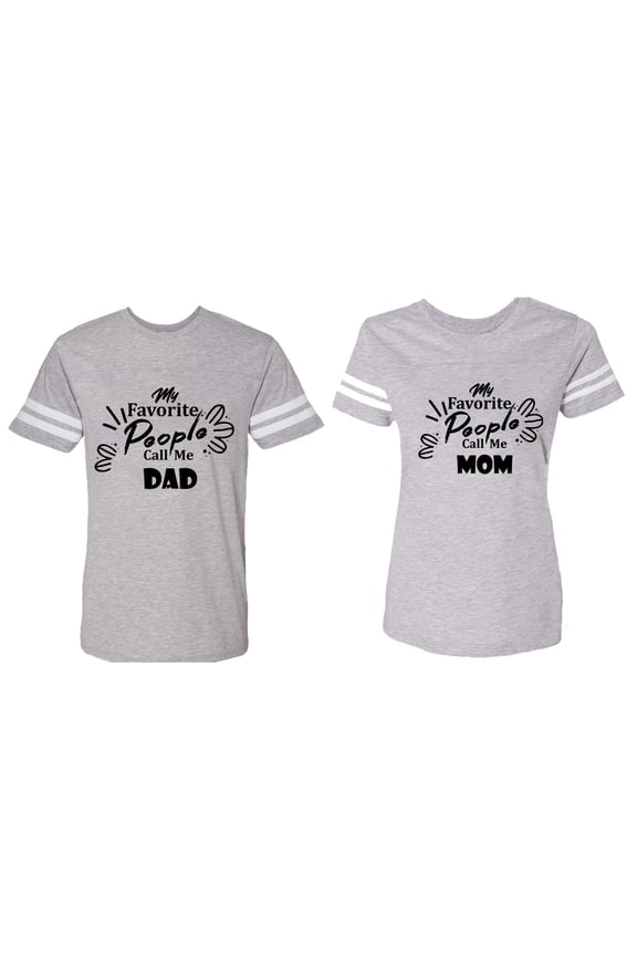 My Favorite People Call Me Dad Mom Matching Couple Cotton Jerseys (Men Heather / Women Heather) (Men XXL / Women XXL)