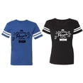thumbnail image 1 of My Favorite People Call Me Dad Mom Matching Couple Cotton Jerseys (Men Royal / Women Black) (Men XL / Women S), 1 of 3