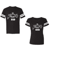 thumbnail image 1 of My Favorite People Call Me Dad Mom Unisex Couple Matching Cotton Jersey style T-Shirt Contrasting stripes on sleeves (Men Black / Women Black) (Men XL / Women S), 1 of 3