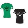 thumbnail image 1 of My Favorite People Call Me Dad Mom Unisex Couple Matching Cotton Jersey style T-Shirt Contrasting stripes on sleeves (Men Green / Women Black) (Men M / Women XL), 1 of 3
