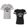 thumbnail image 1 of My Favorite People Call Me Dad Mom Unisex Couple Matching Cotton Jersey style T-Shirt Contrasting stripes on sleeves (Men Heather / Women Black) (Men M / Women M), 1 of 3