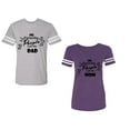 thumbnail image 1 of My Favorite People Call Me Dad Mom Unisex Couple Matching Cotton Jersey style T-Shirt Contrasting stripes on sleeves (Men Heather / Women Purple) (Men XL / Women S), 1 of 3