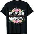 thumbnail image 1 of My Favorite People Call Me Grandma Shirt Floral Mother's Day T-ShirtMen and women can wear, black T-shirts, gifts. Age: M,L，XL 2XL, 3XL, 326XL, 1 of 4