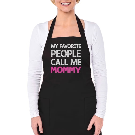 My Favorite People Call Me MOMMY - Best Gift for Mom Cooking Chef Apron One Size Black