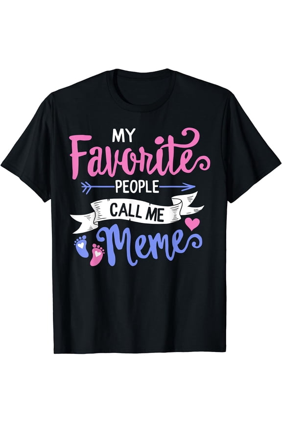 My Favorite People Call Me Meme Grandma Mothers day Floral T-Shirt Black Large