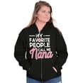 thumbnail image 1 of My Favorite People Call Me Nana Cute Womens Plus Size Graphic Zipper Hoodie Brisco Brands 3X, 1 of 5